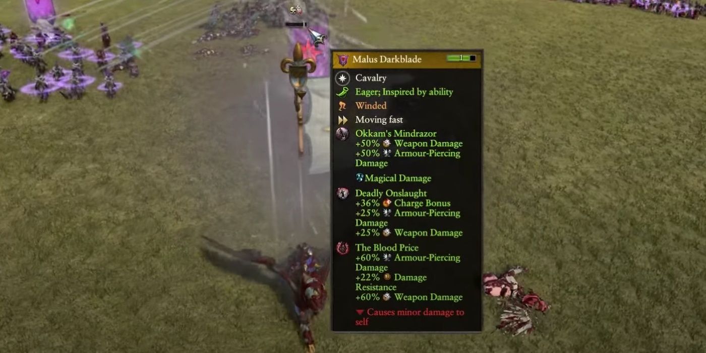 Total War: Warhammer 2 Malus Darkblade Status Effects