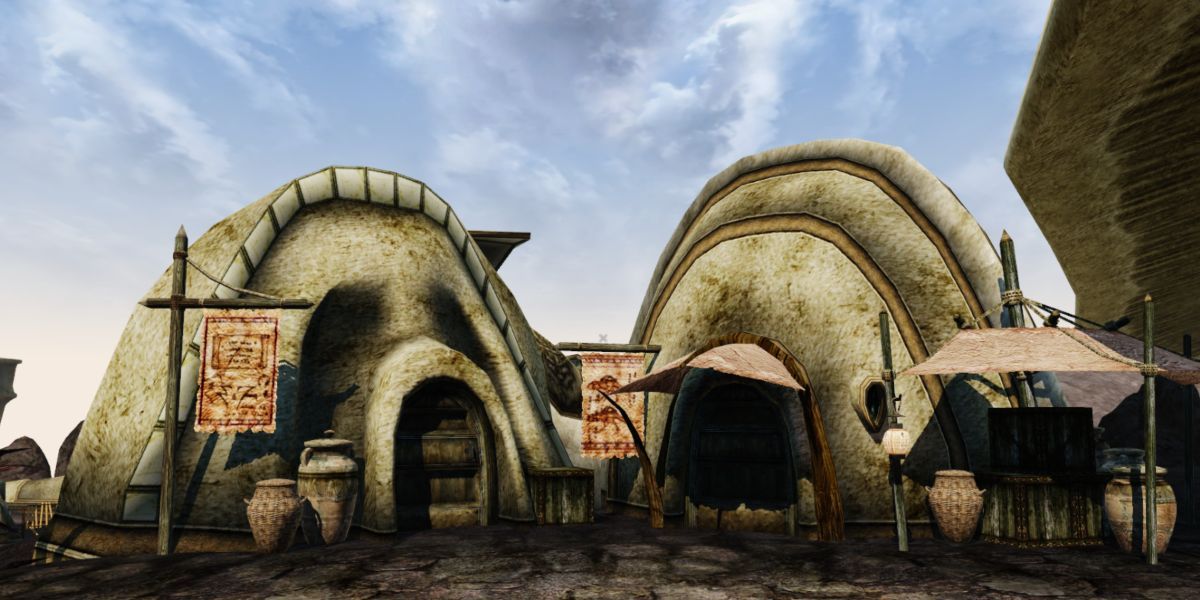 Morrowind Two Houses During The Day