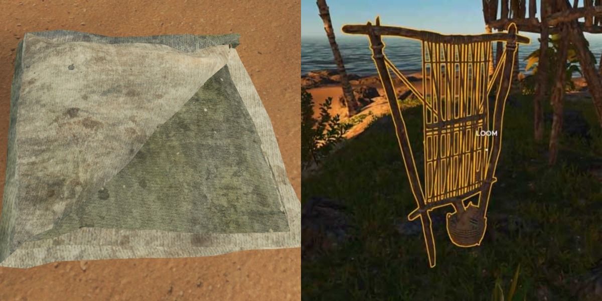 a piece of Cloth and a loom in Stranded Deep