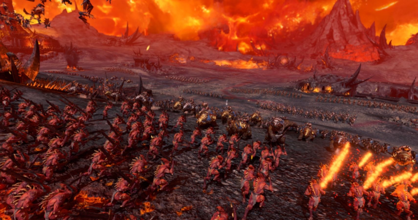 A group of Khorne's minions in Total War: Warhammer 3.