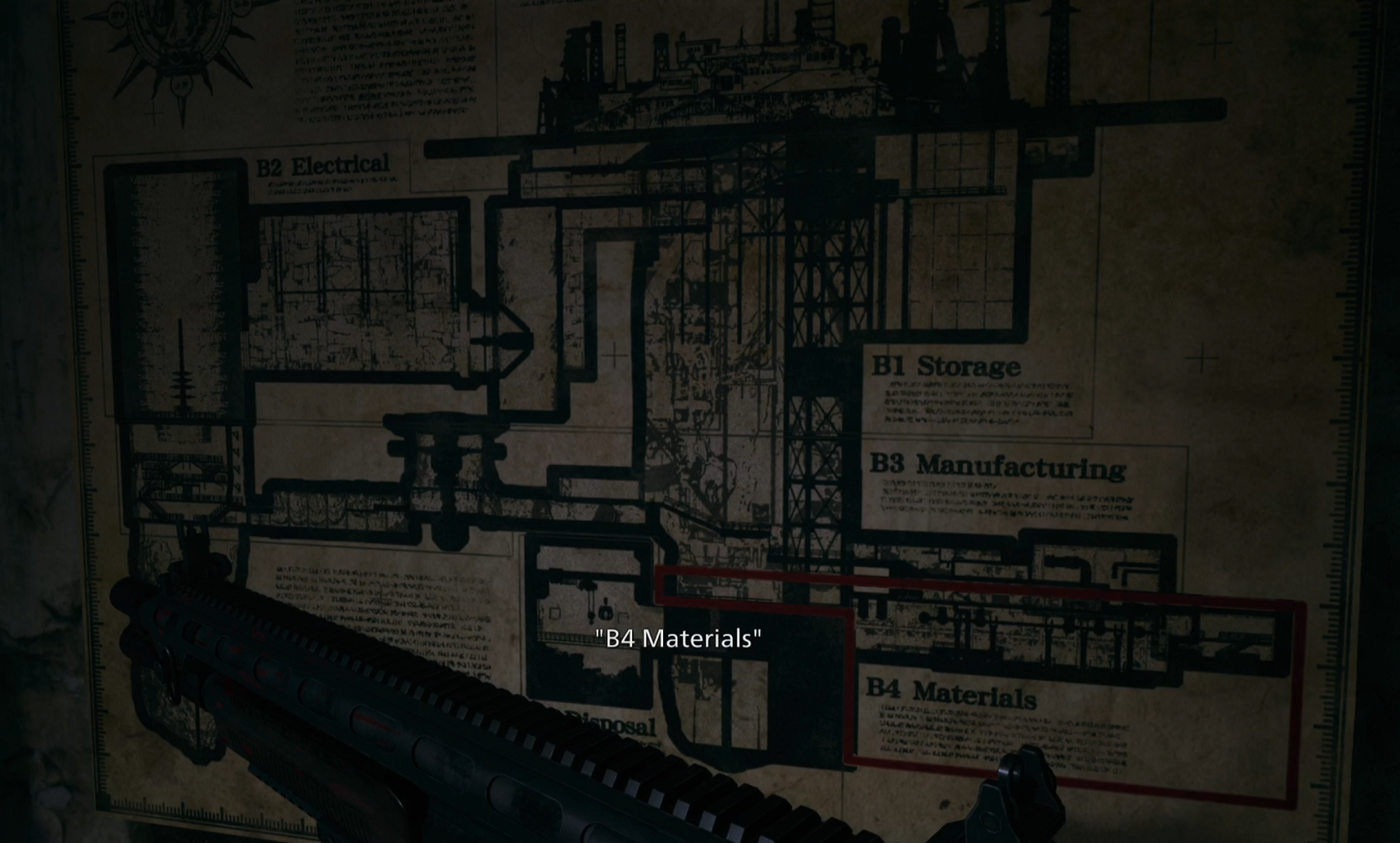 A map on the wall in Heisenberg's Factory in Resident Evil 8