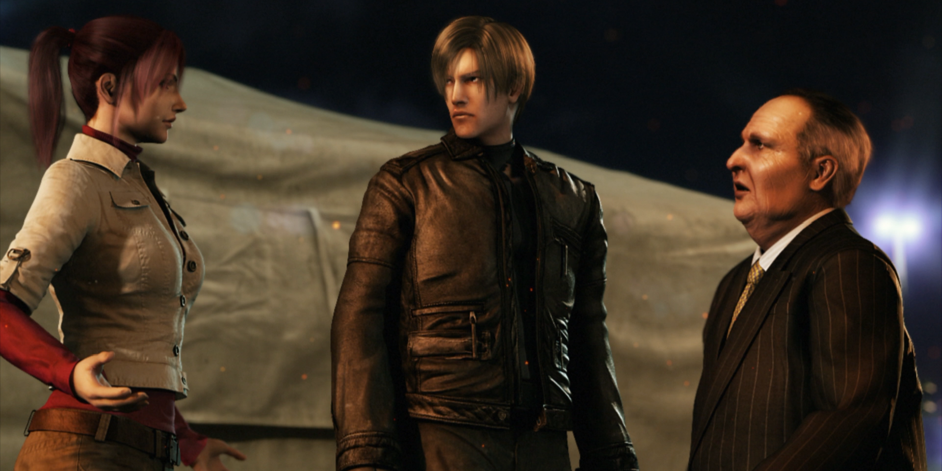 leon, claire and the senator from resident evil degeneration
