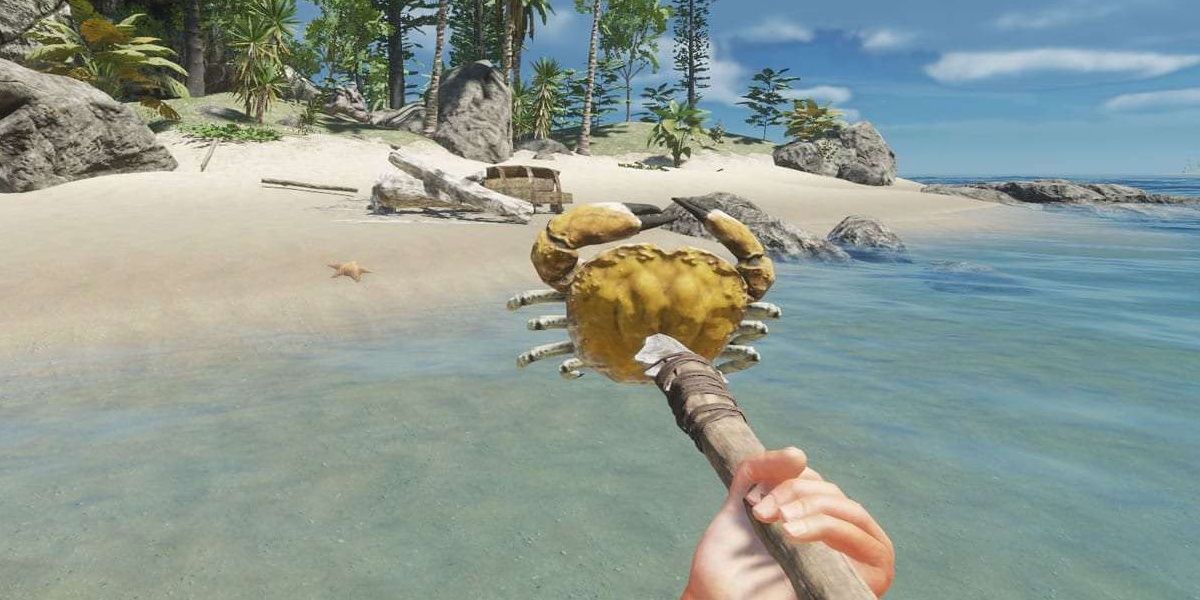 hunting a crab in stranded deep