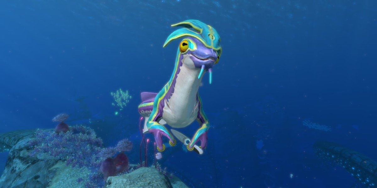 A Sea Monkey with a stolen Thermoblade in Subnautica: Below Zero