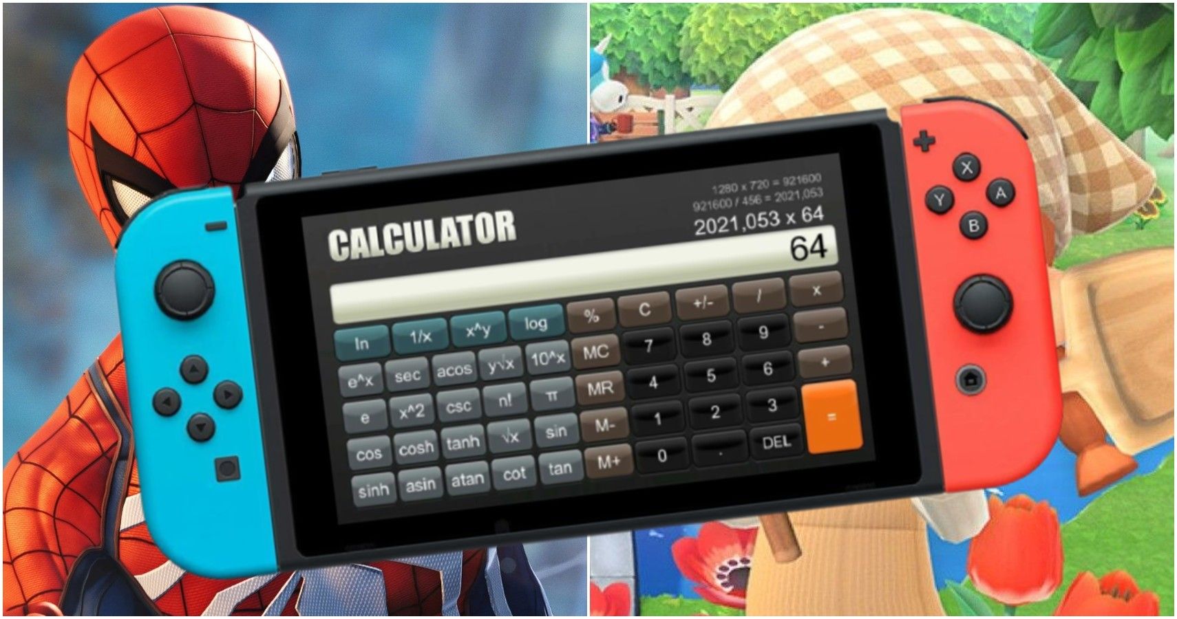 switch calculator spider-man animal crossing