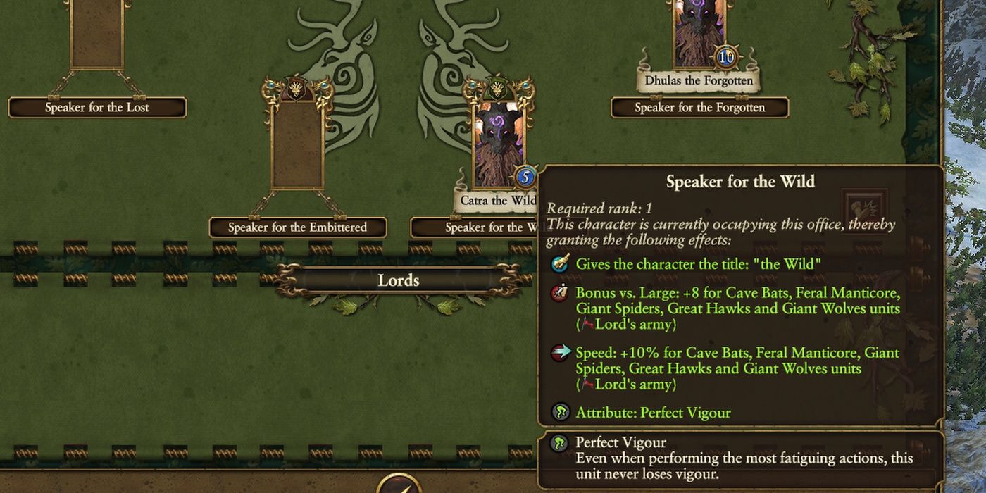 Total War: Warhammer 2 Speaker For The Wild Benefits