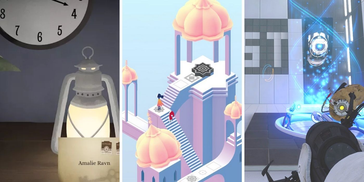 A Tale For Two, Monument Valley and Portal 2 gameplay for feature image of escape rooms games
