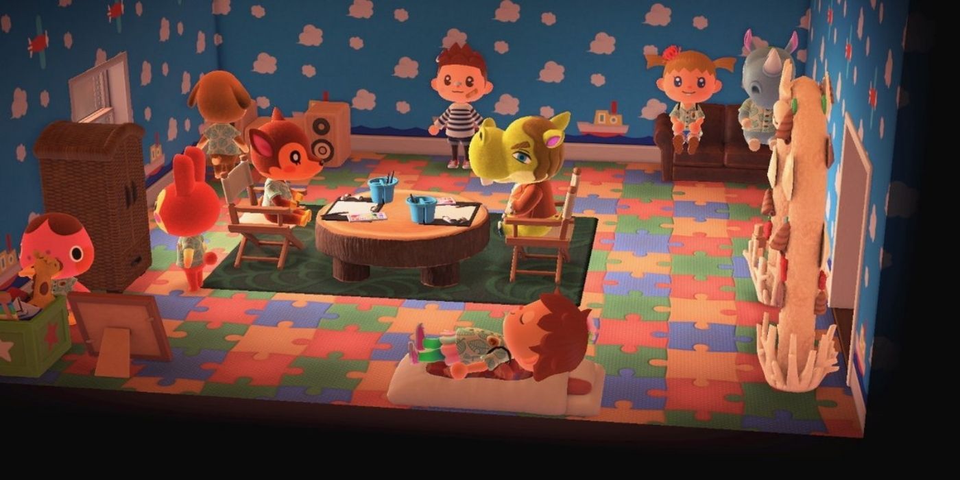 Animal Crossing New Horizons - Player characters with Villager NPCs inside Phototopia