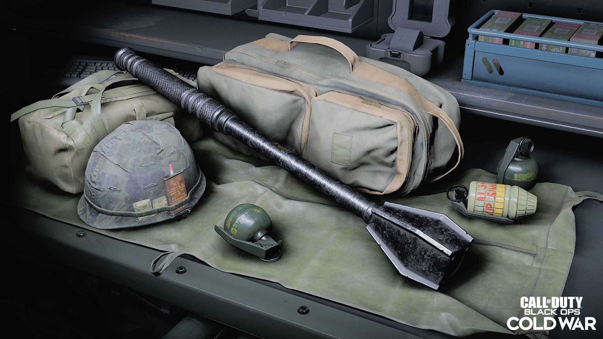 Season Four new melee weapon Mace next to other gear