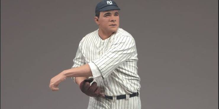 Babe Ruth action figure with blue hat
