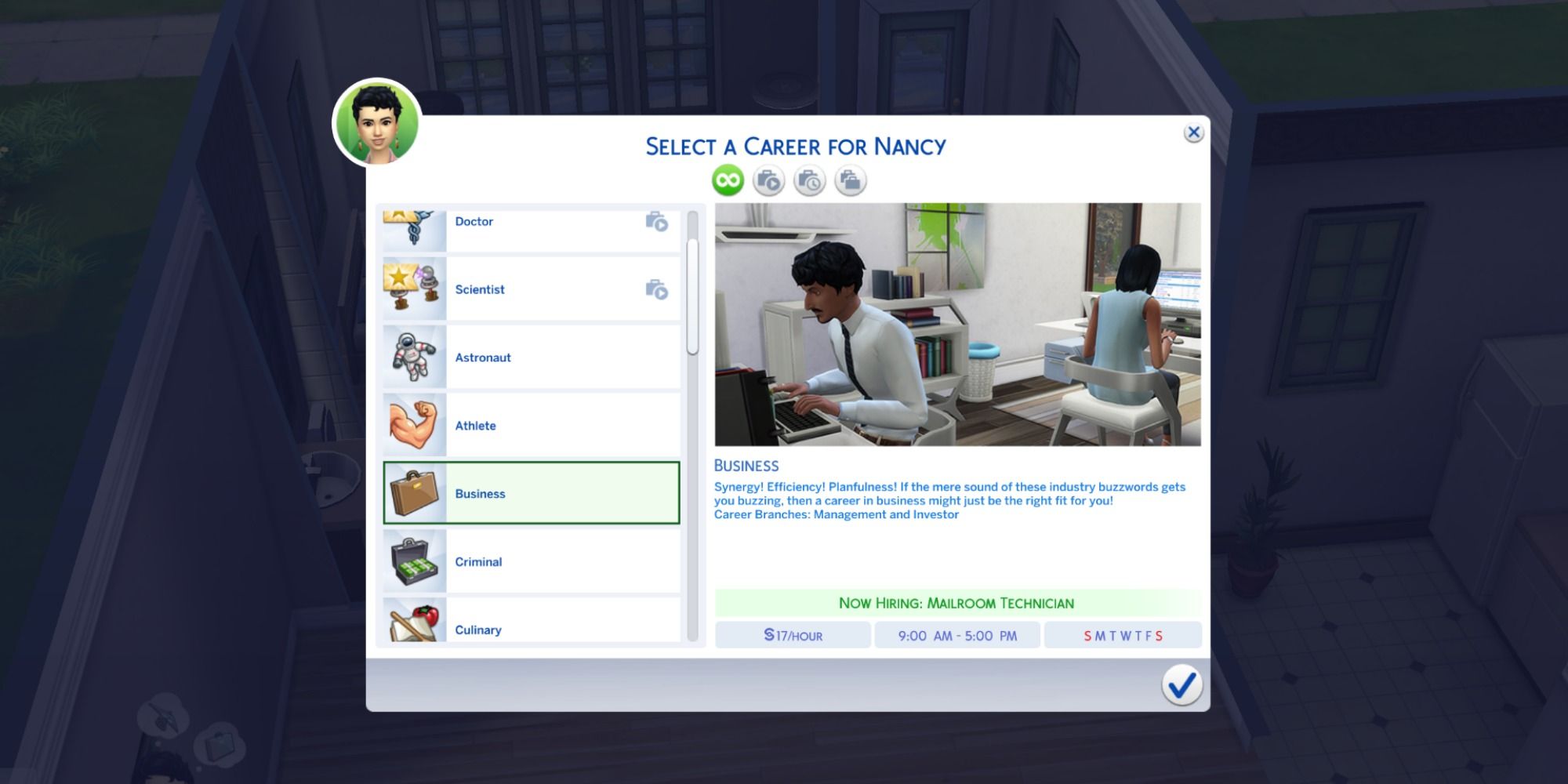 the sims business career