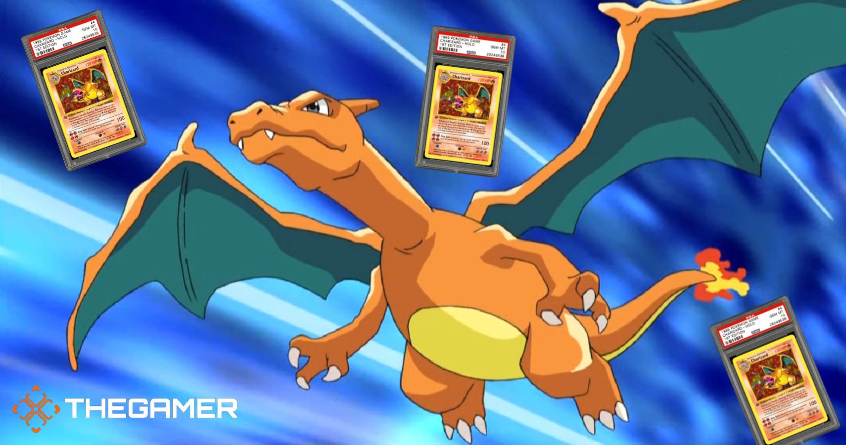 1st edition Charizard flying Pokemon cards