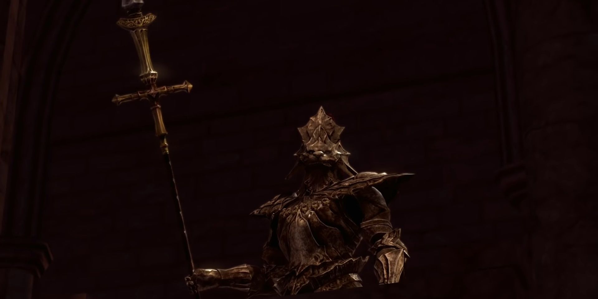 Dark Souls - dragonslayer ornstein stares at the chosen undead