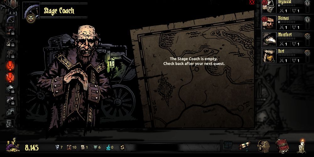 Darkest Dungeon Stage Coach In-Game Screenshot