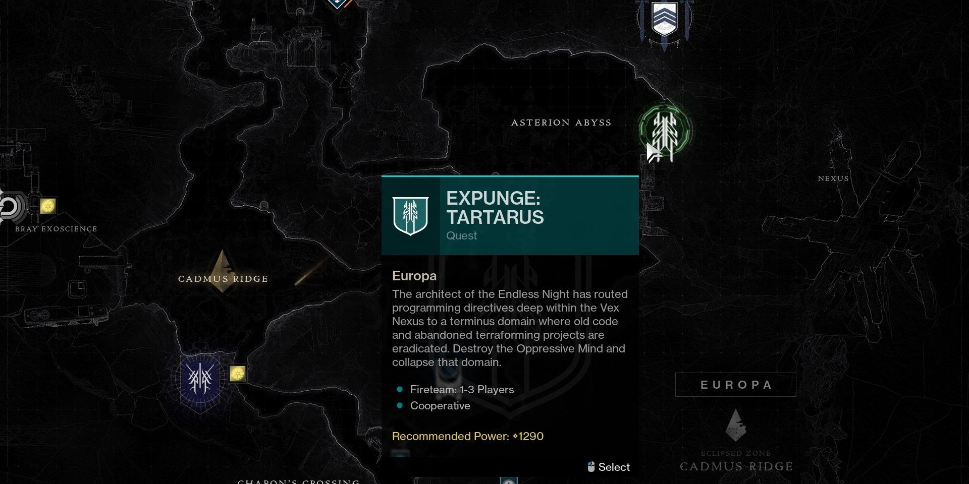 Destiny 2 Expunge Tartarus