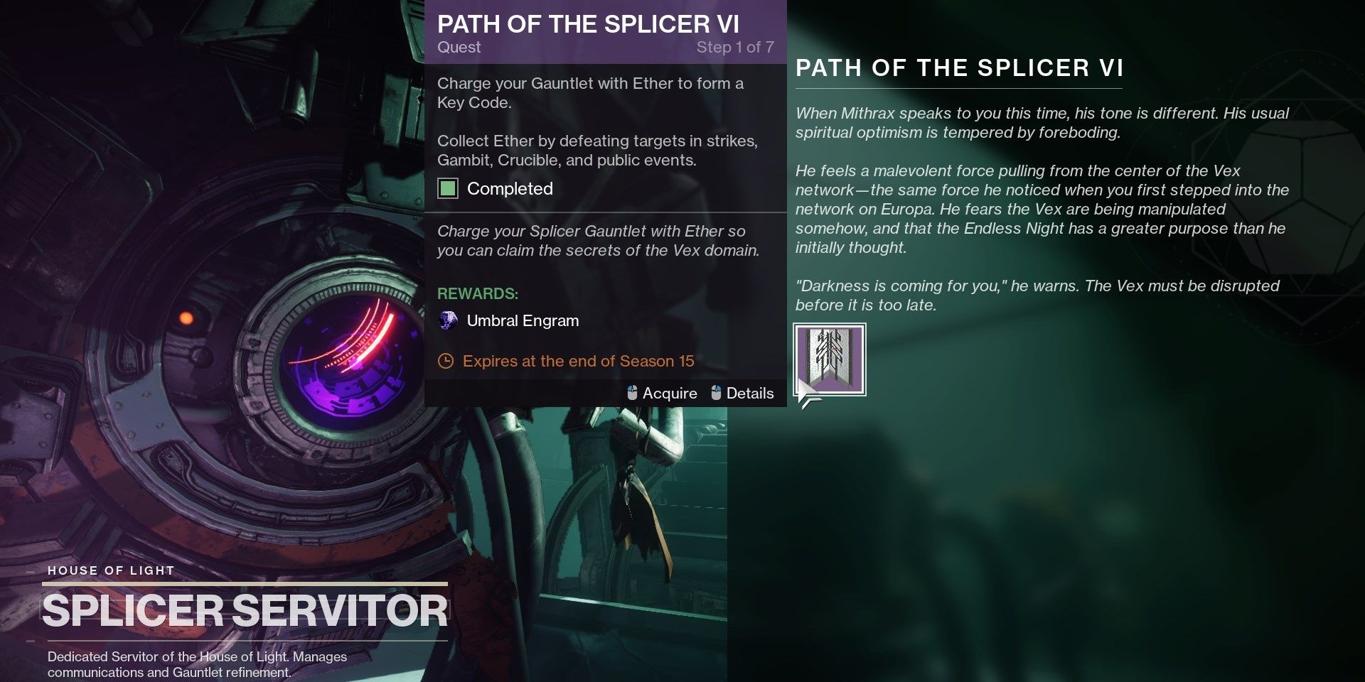Destiny 2 Path of the Splicer VI