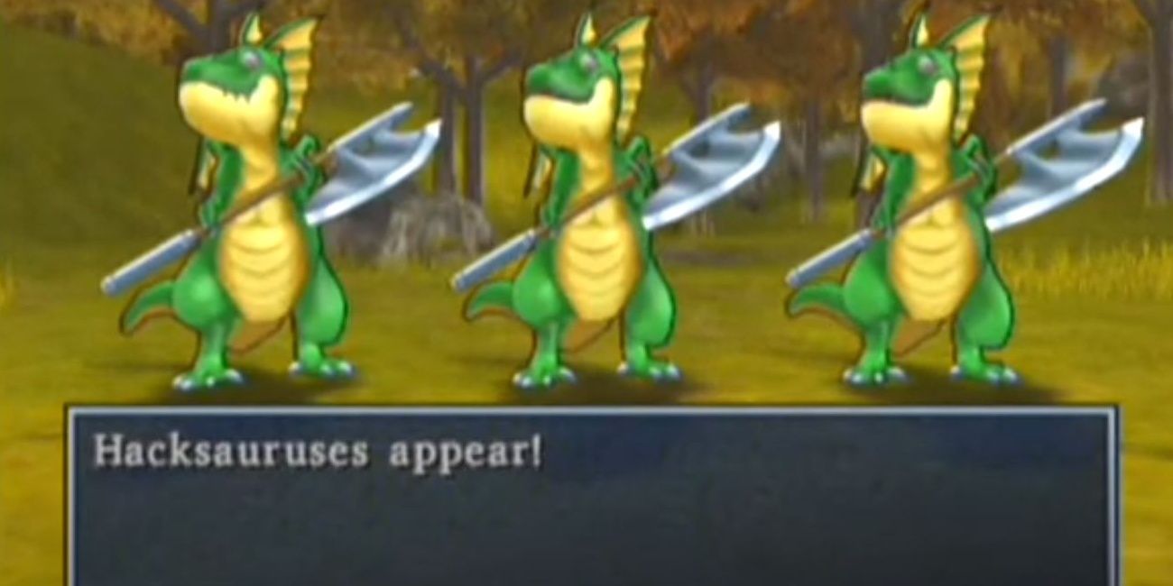 THree hacksauruses appearing in Dragon Quest VIII