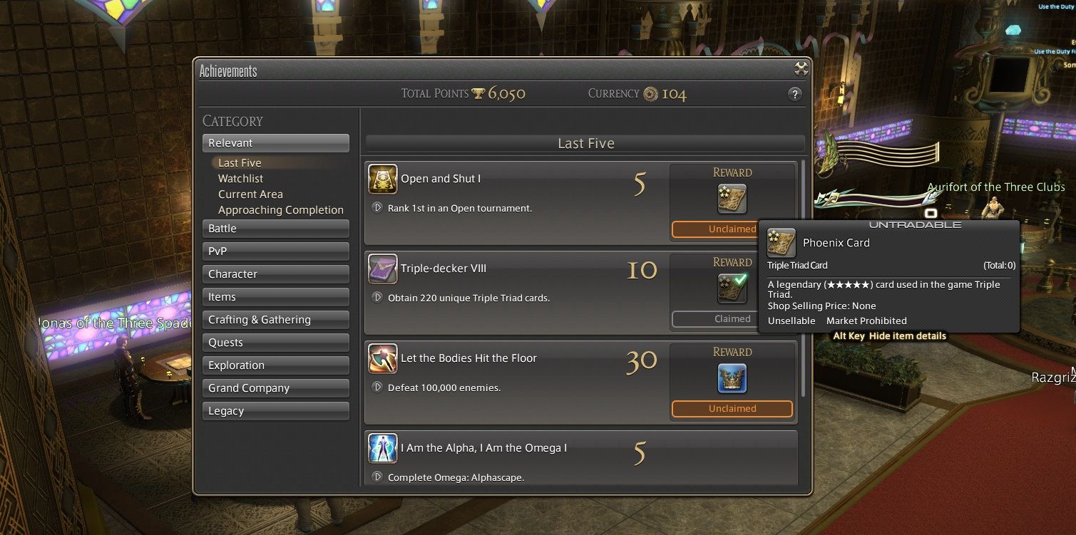 Final Fantasy 14 Open and Shut achievement screen