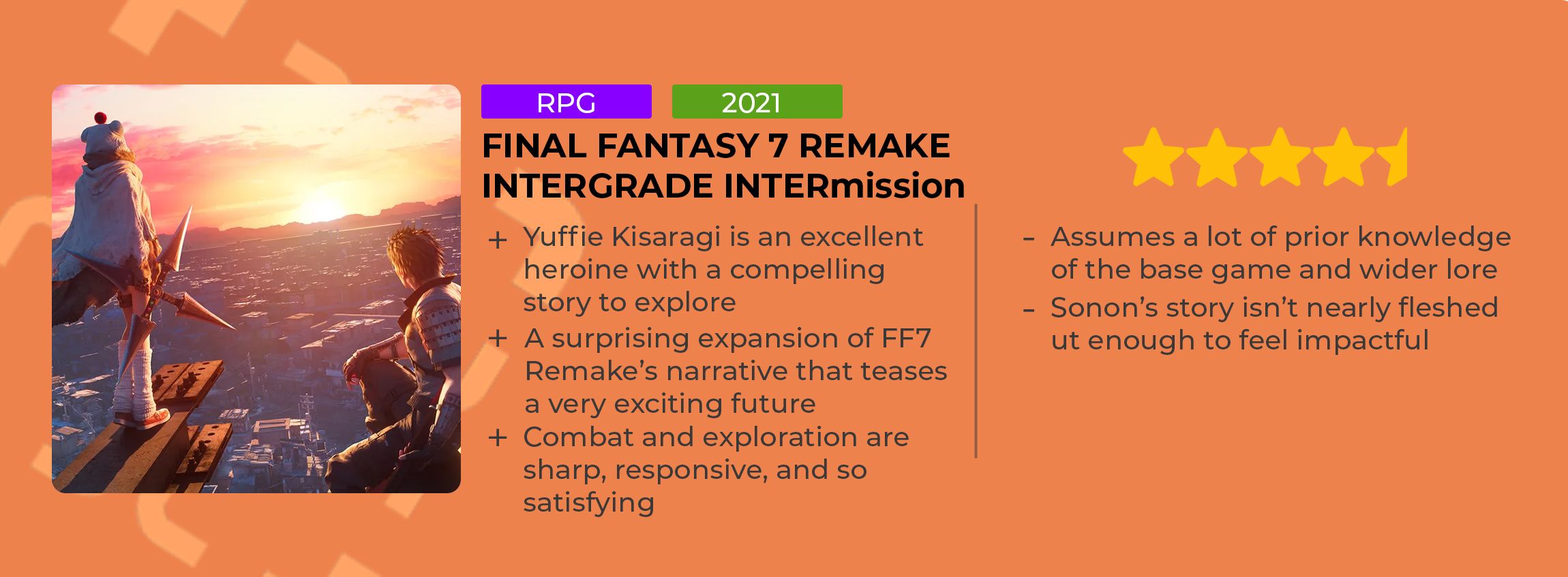 Final Fantasy 7 Remake Integrade Intermission Review Card