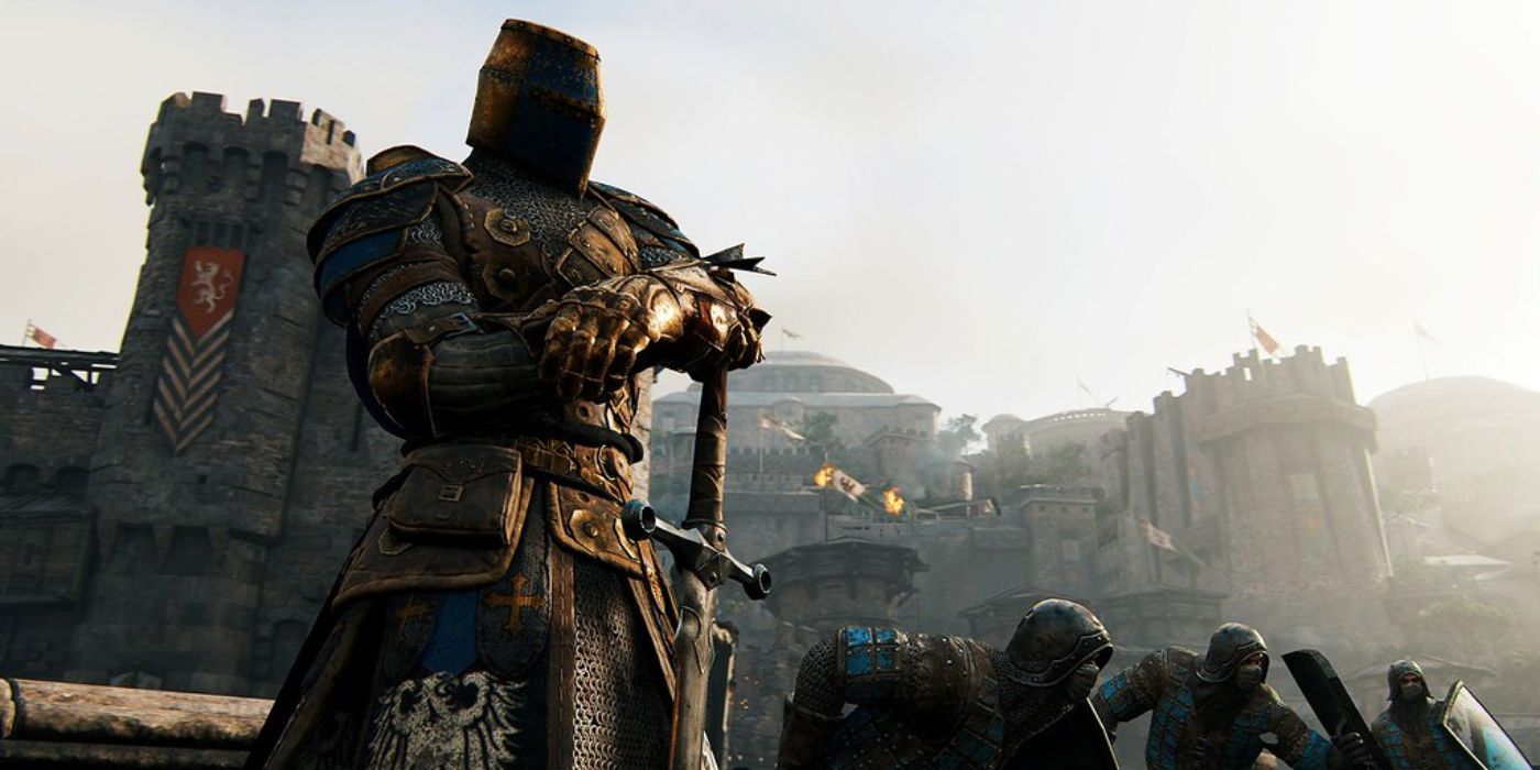 The warden looks at their men head into battle on a sunny day