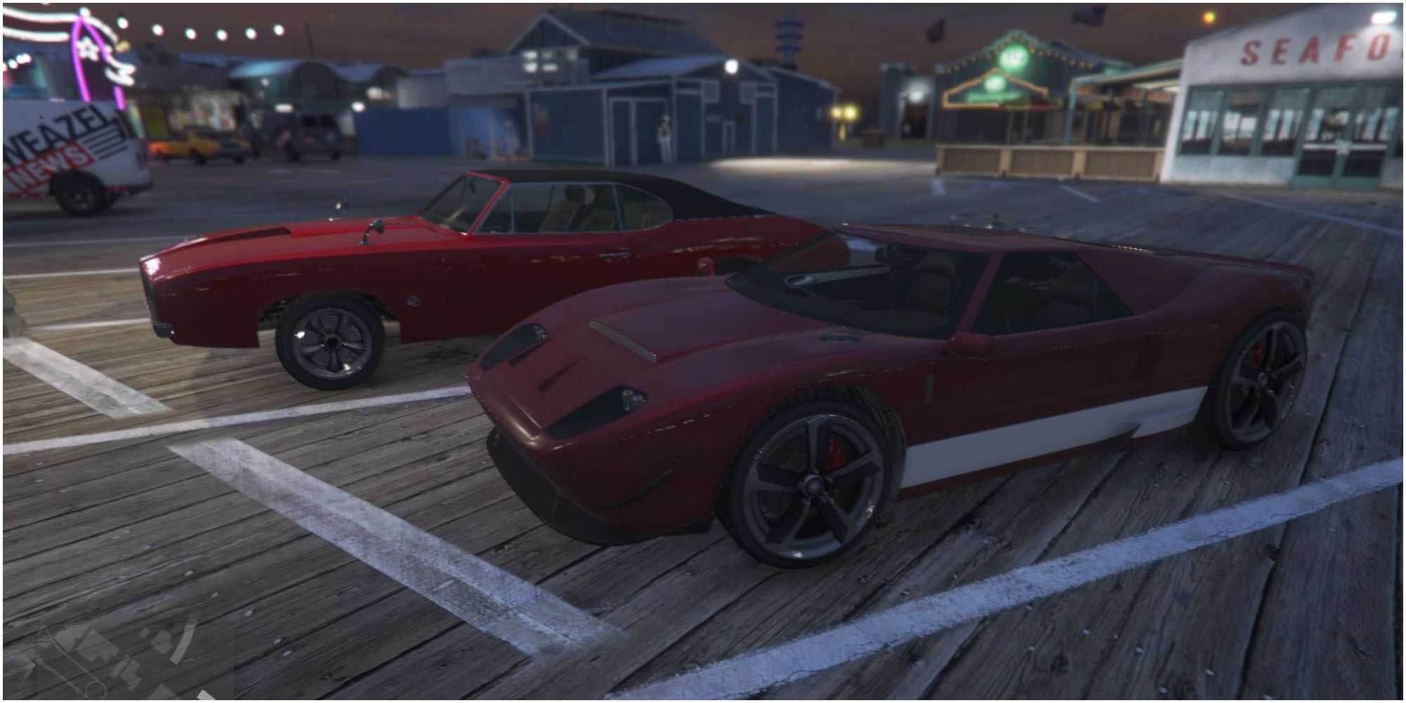 GTA V Del Perro Pier Car Park Two Red High Quality Cars
