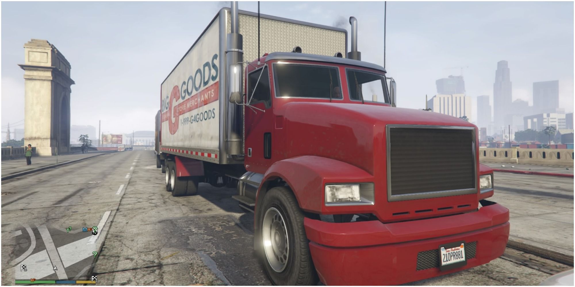 GTA V Large Red Truck Docklands Area