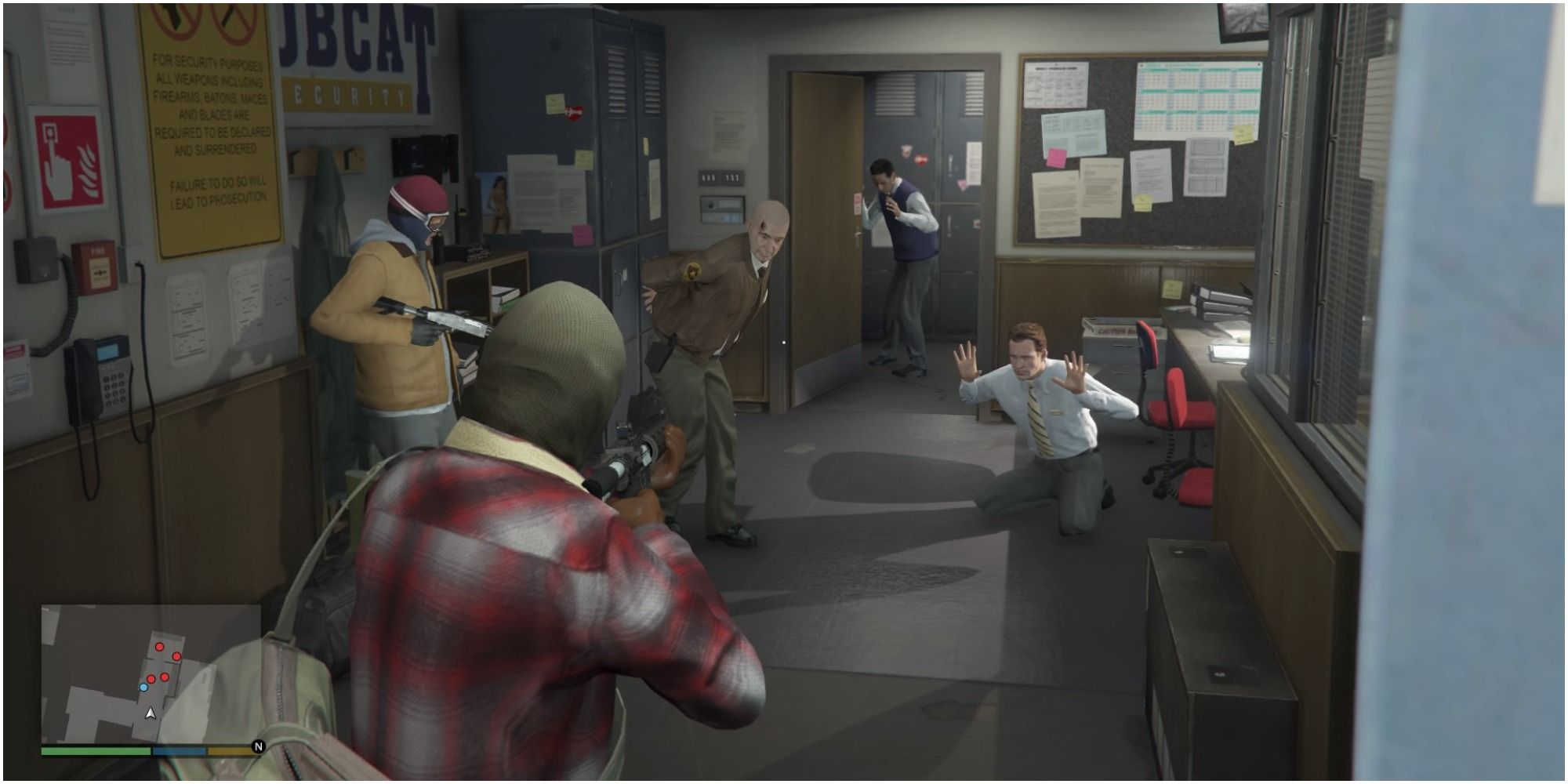 GTA V Prologue Mission Herding People Into Cupboard