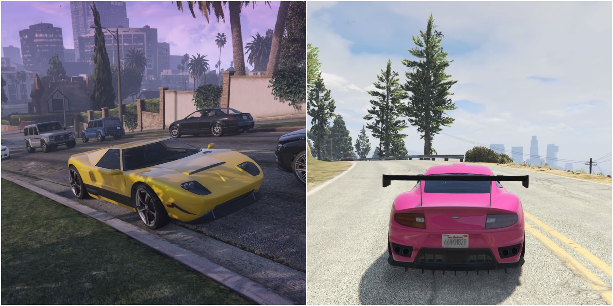 GTA V Rockford Hills Supercars Yellow and Pink