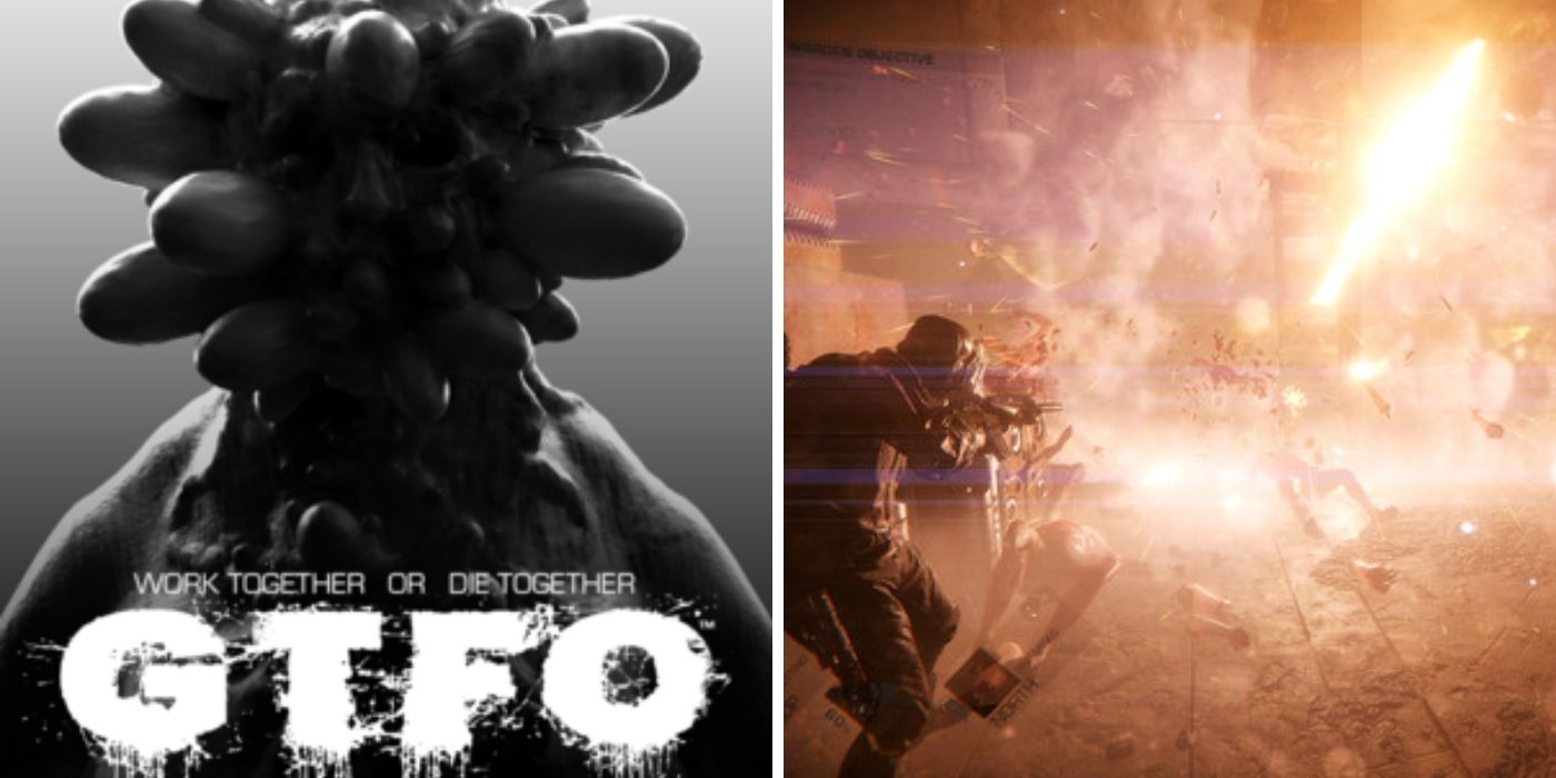 GTFO Game Cover and Gameplay of player with explosion