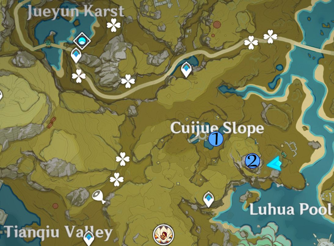 Genshin Impact Geoculus location guide map points