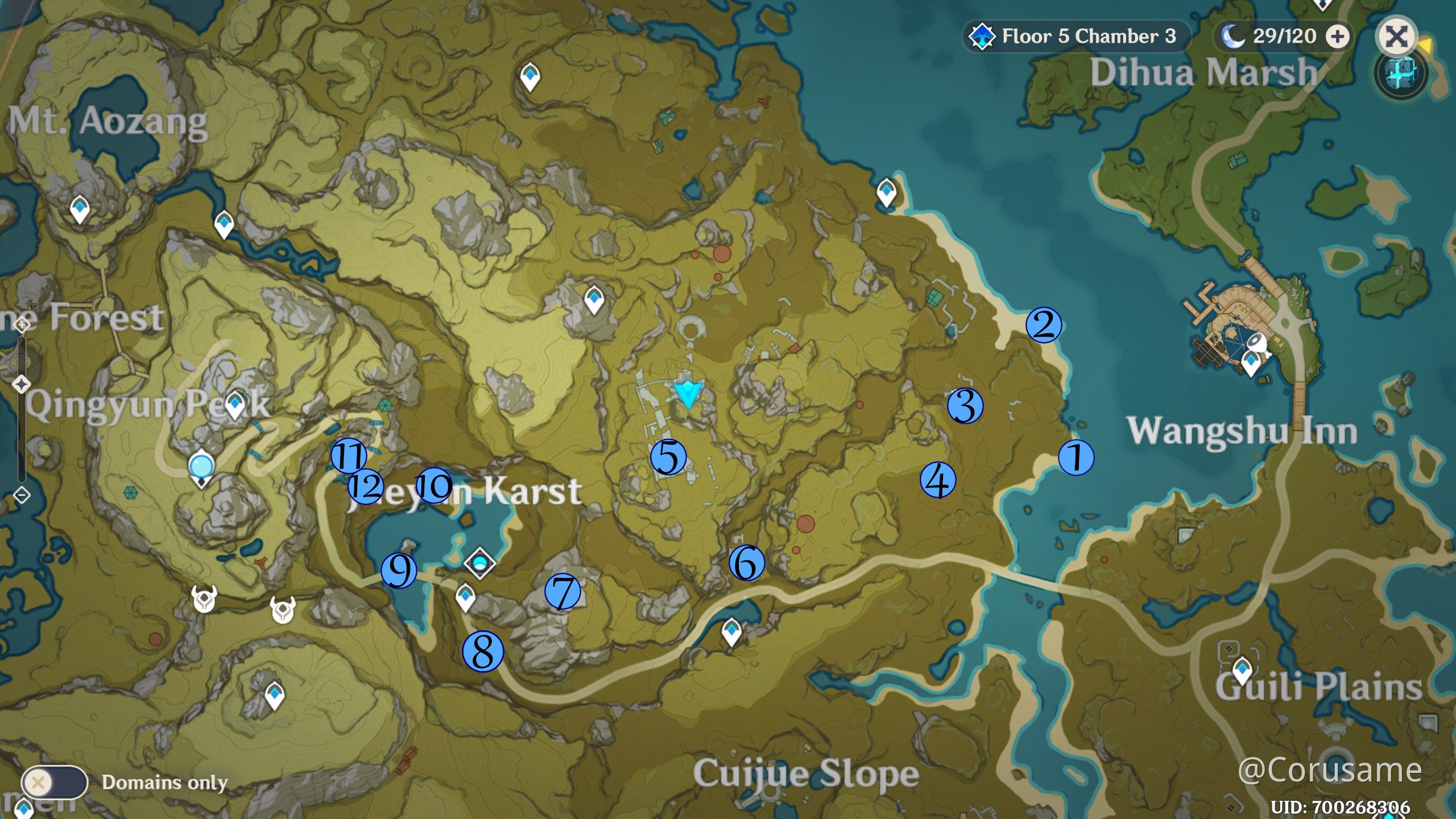 Genshin Impact Geoculus locations map points guide Jueyun Karst Liyue Minlin