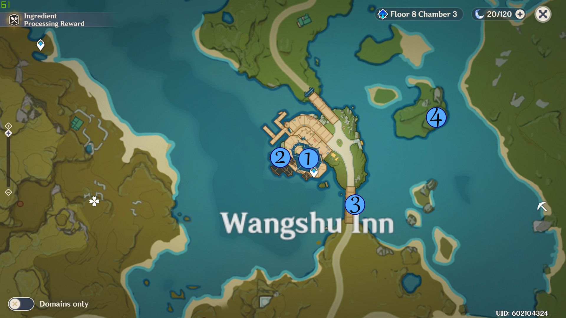 Genshin Impact Geoculus locations points map Wangshu Inn Bishui Plains Liyue