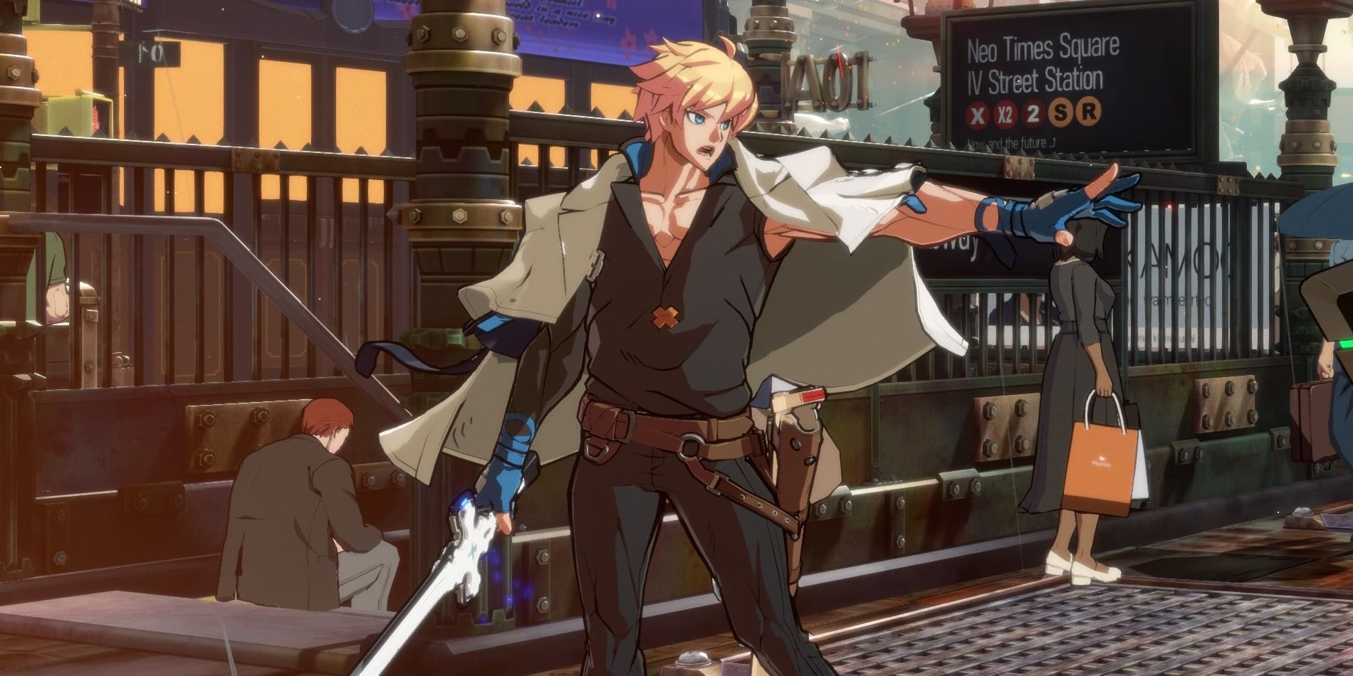 Ky Kiske holding his hand out in Guilty Gear -Strive-