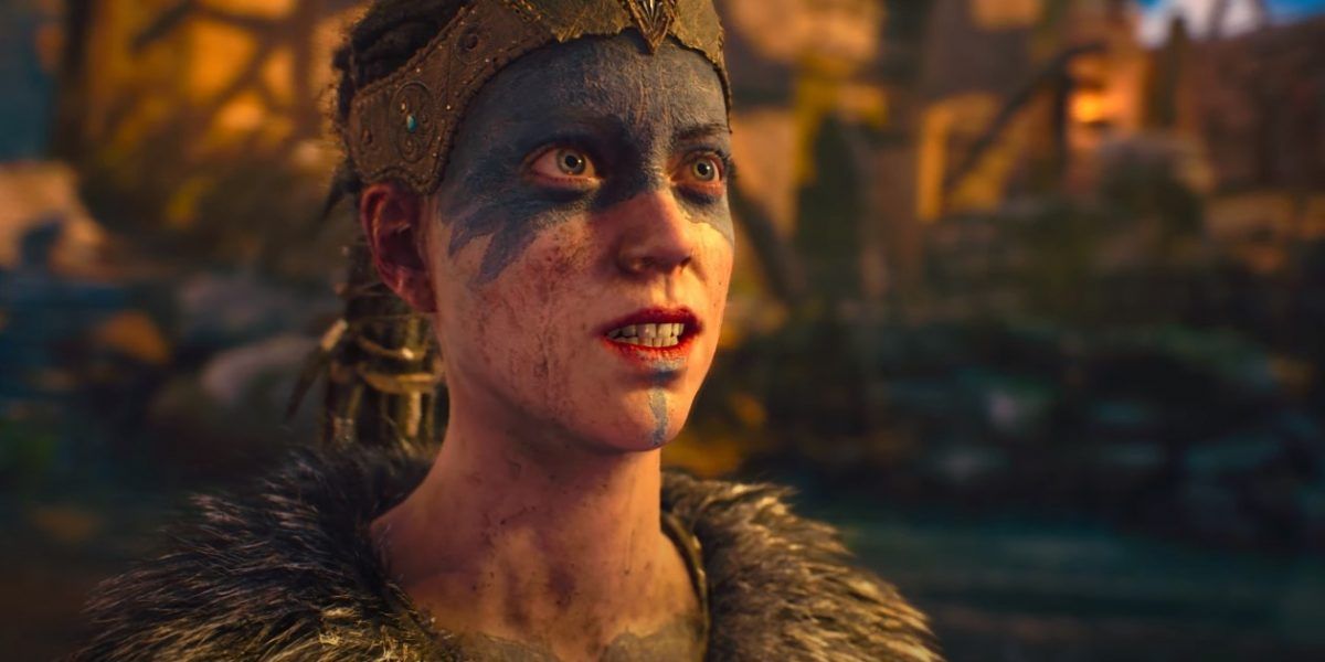 Senua looking at a sunset in Hellblade: Senua's Sacrifice