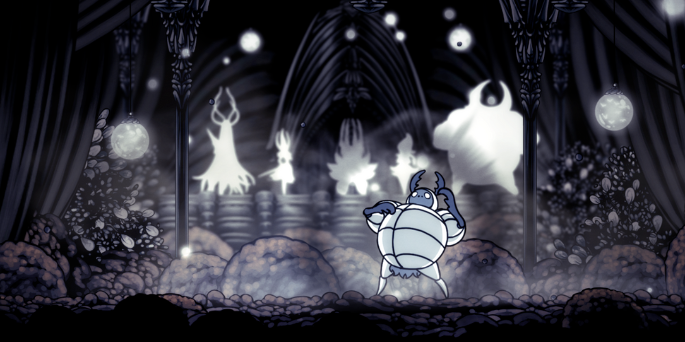 Hollow Knight the Great Knights with white defender