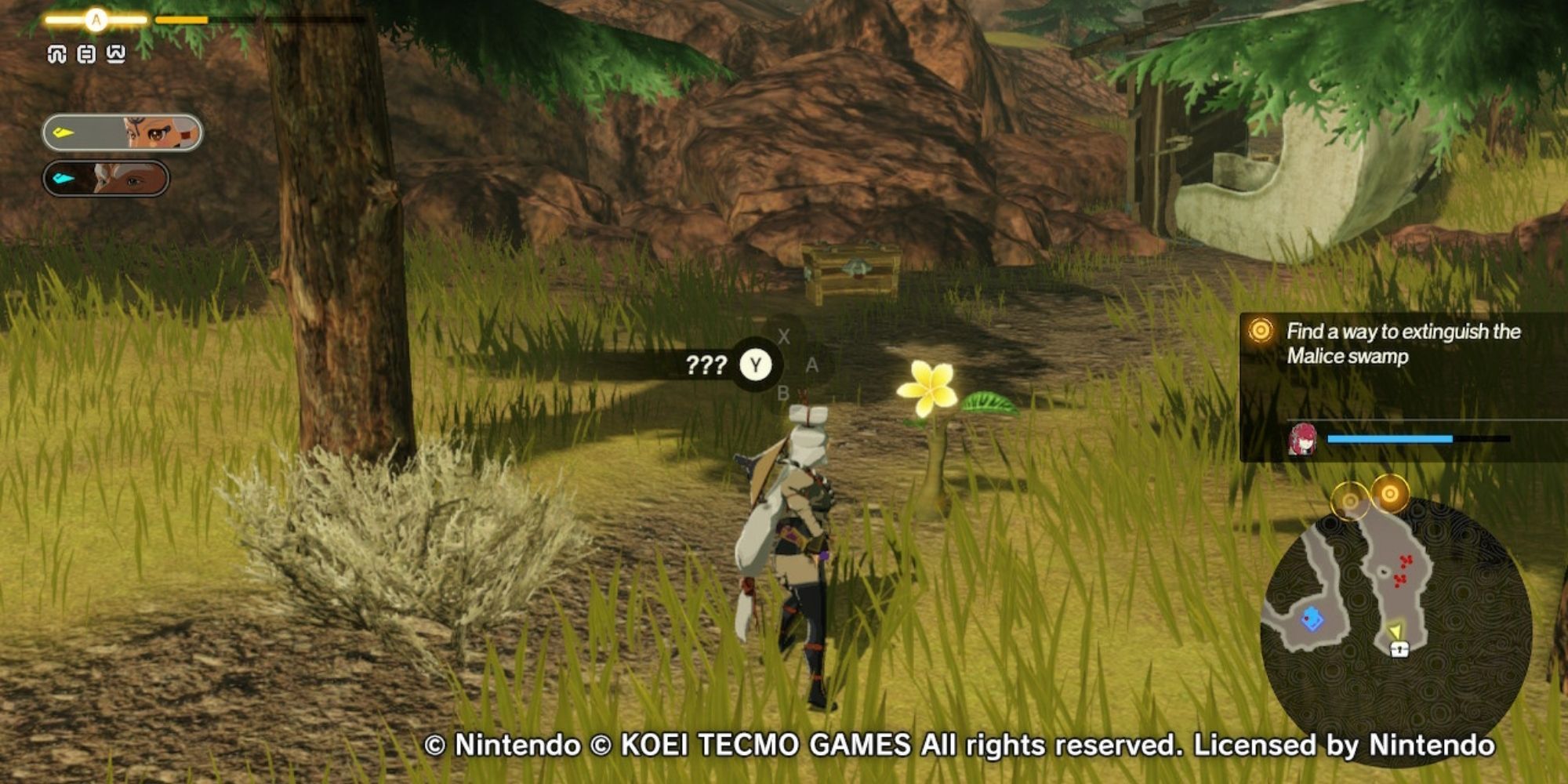 Hyrule Warriors Age of Calamity - Hero Finding Korok Seed In Lanayru Wetlands