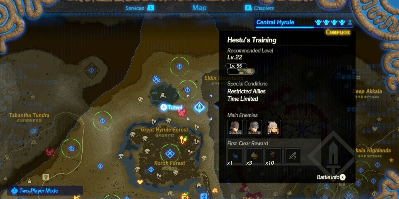 Hyrule Warriors Age of Calamity - Hestu's Training Quest Location