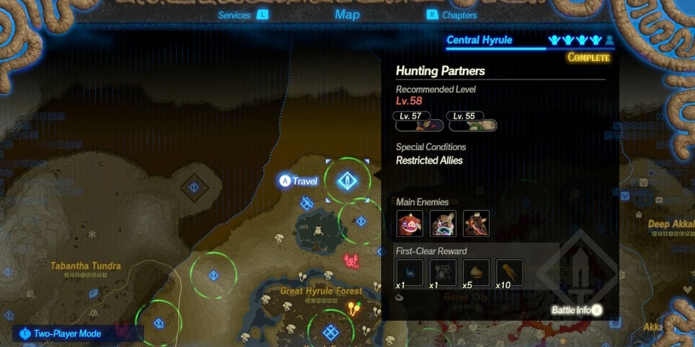 Hyrule Warriors Age of Calamity - Hunting Partners Quest Location