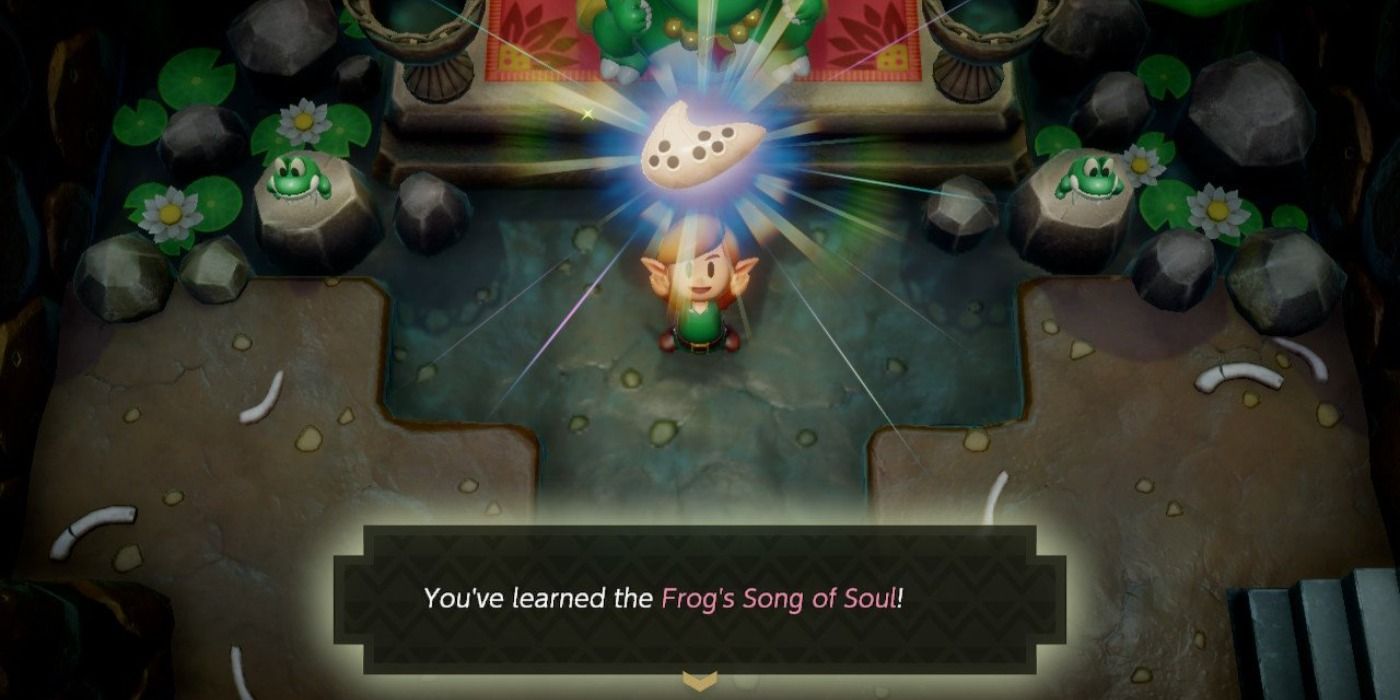 Link's Awakening Link getting Frog's Song of Soul