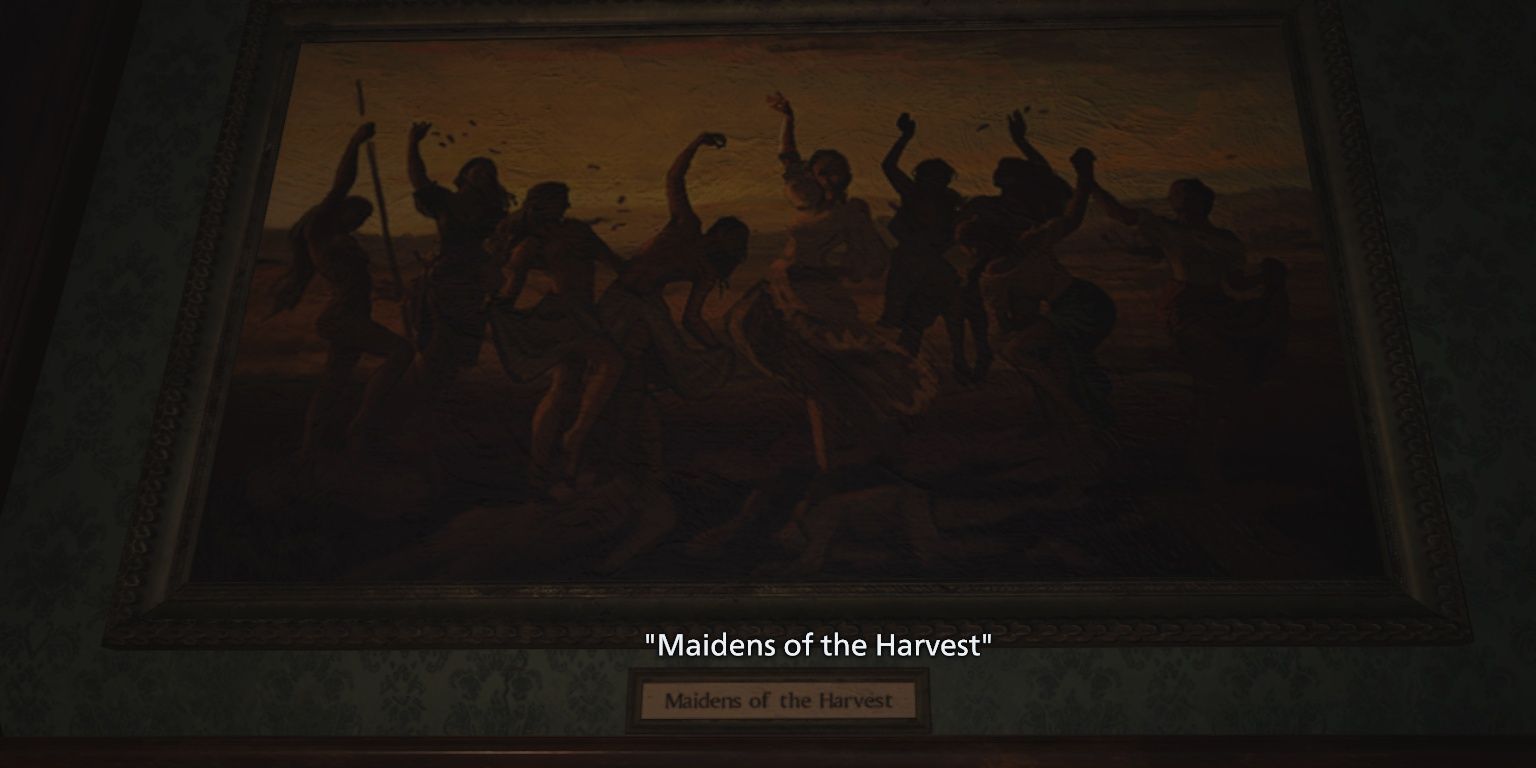 RE Village Maidens of the Harvest Painting