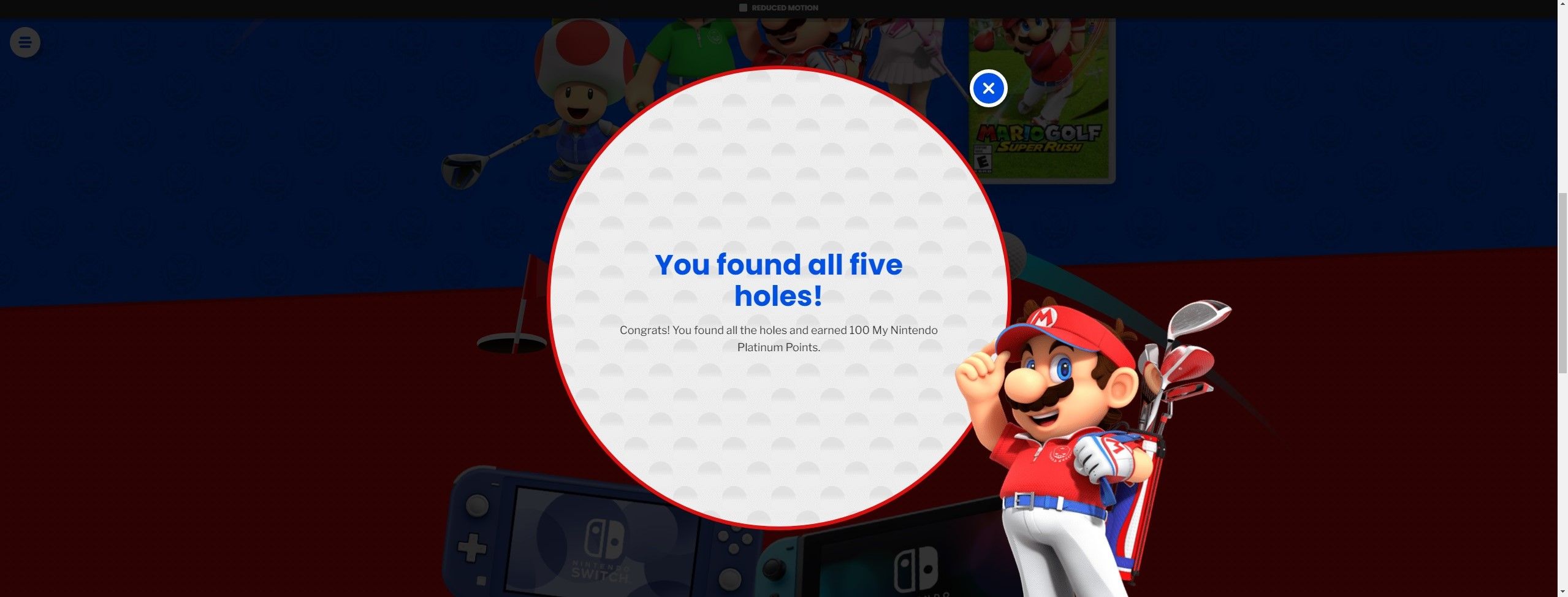 You found all five holes Nintendo Mario Golf achievement 