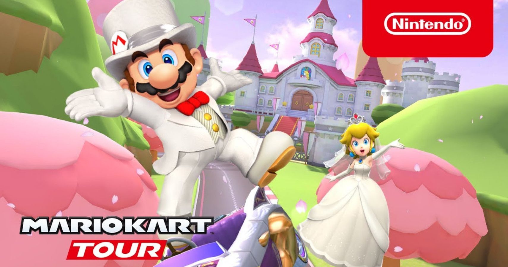 Mario and Peach In Mario Kart Wedding Tour