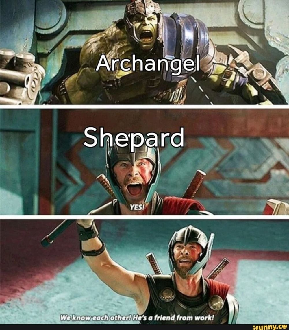 Mass Effect Meme About Archangel and Shepard Being Friends From Work