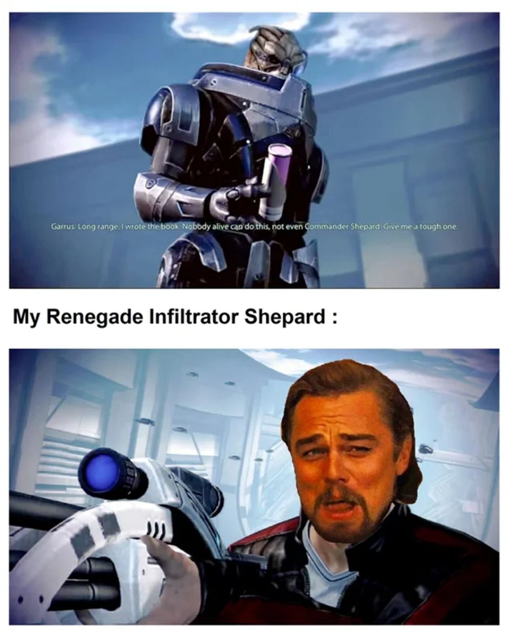 Mass Effect Meme About A Renegade Shepard Beating Garrus In Shootout