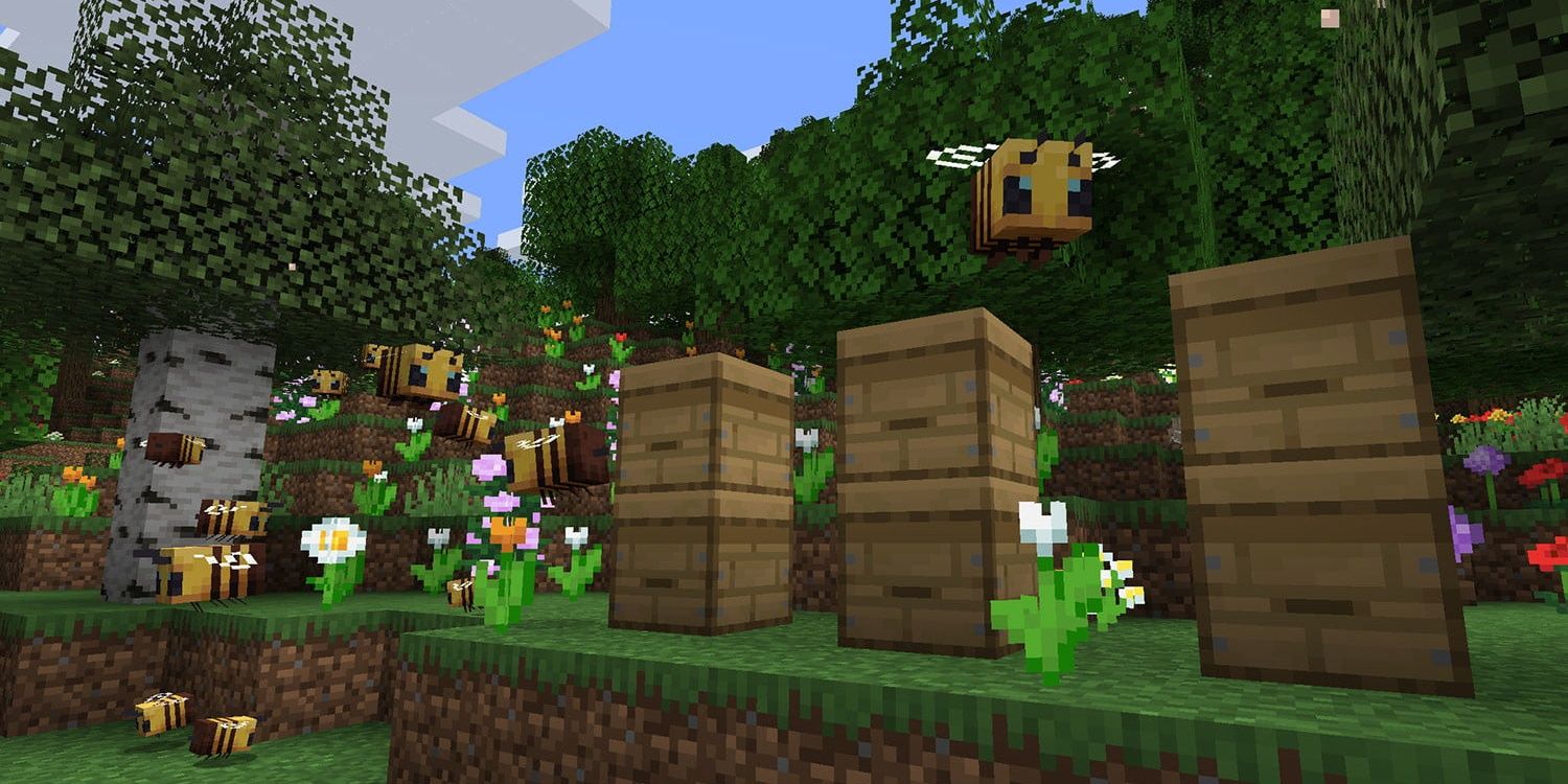 Bees and their hives in Minecraft