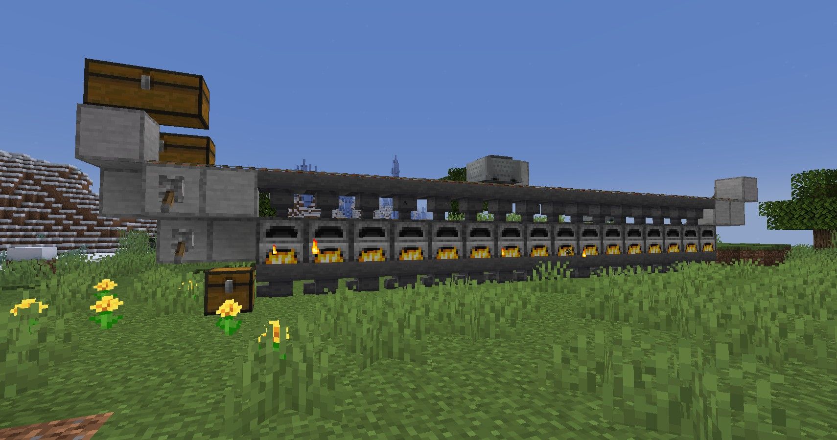 Completed minecraft super smelter in action