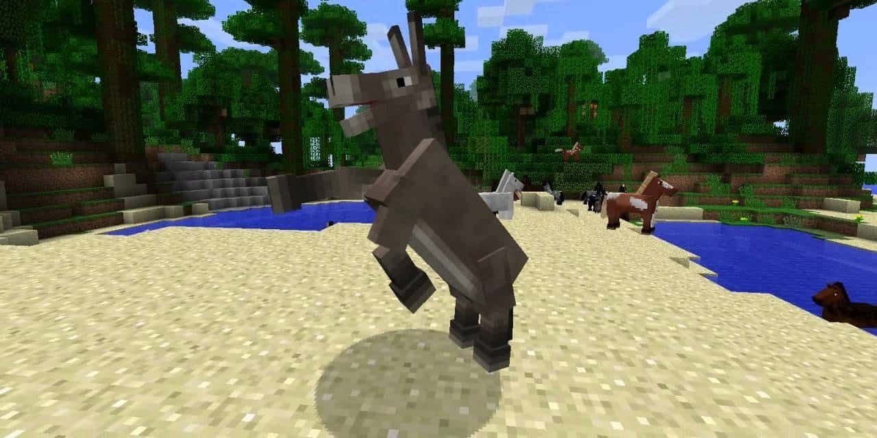 Donkey kicking its legs in Minecraft