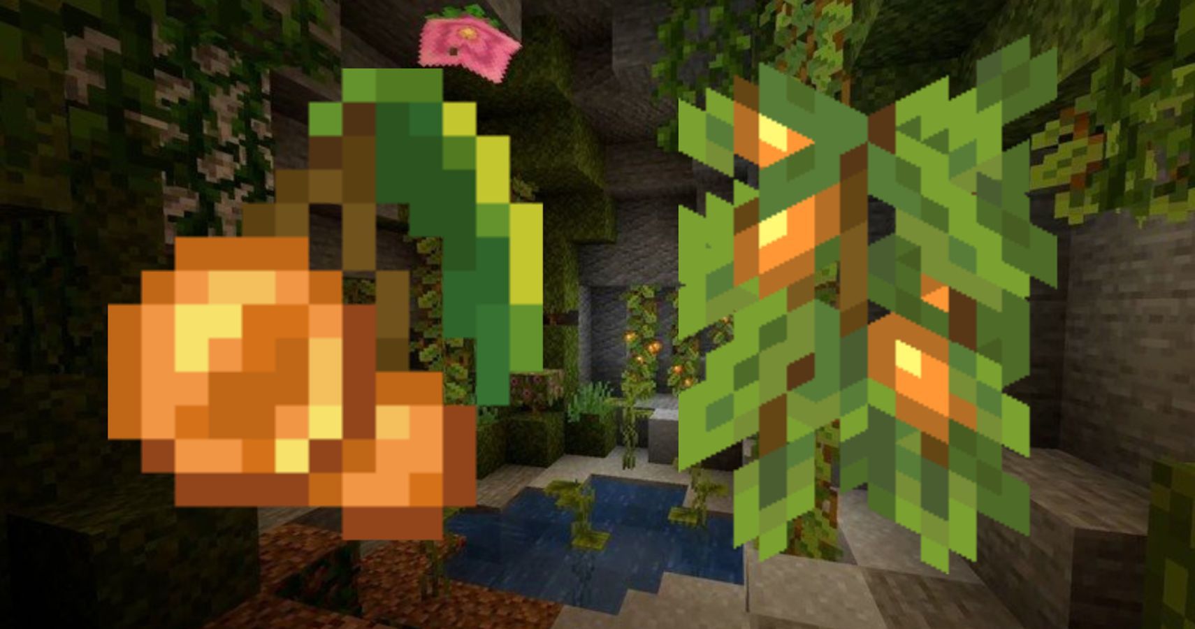 What is the title of this picture ? Minecraft: Glow Berries Guide