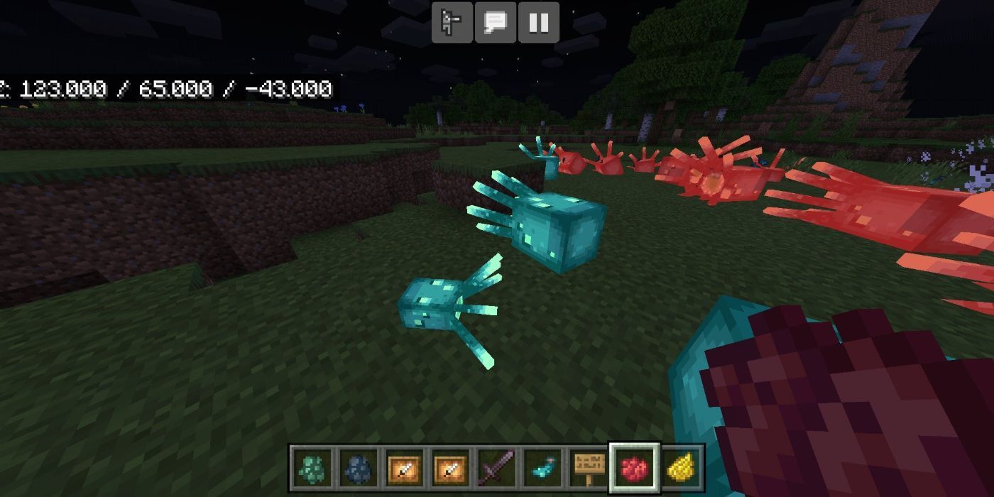 Minecraft glow squid baby from spawner egg on Bedrock edition