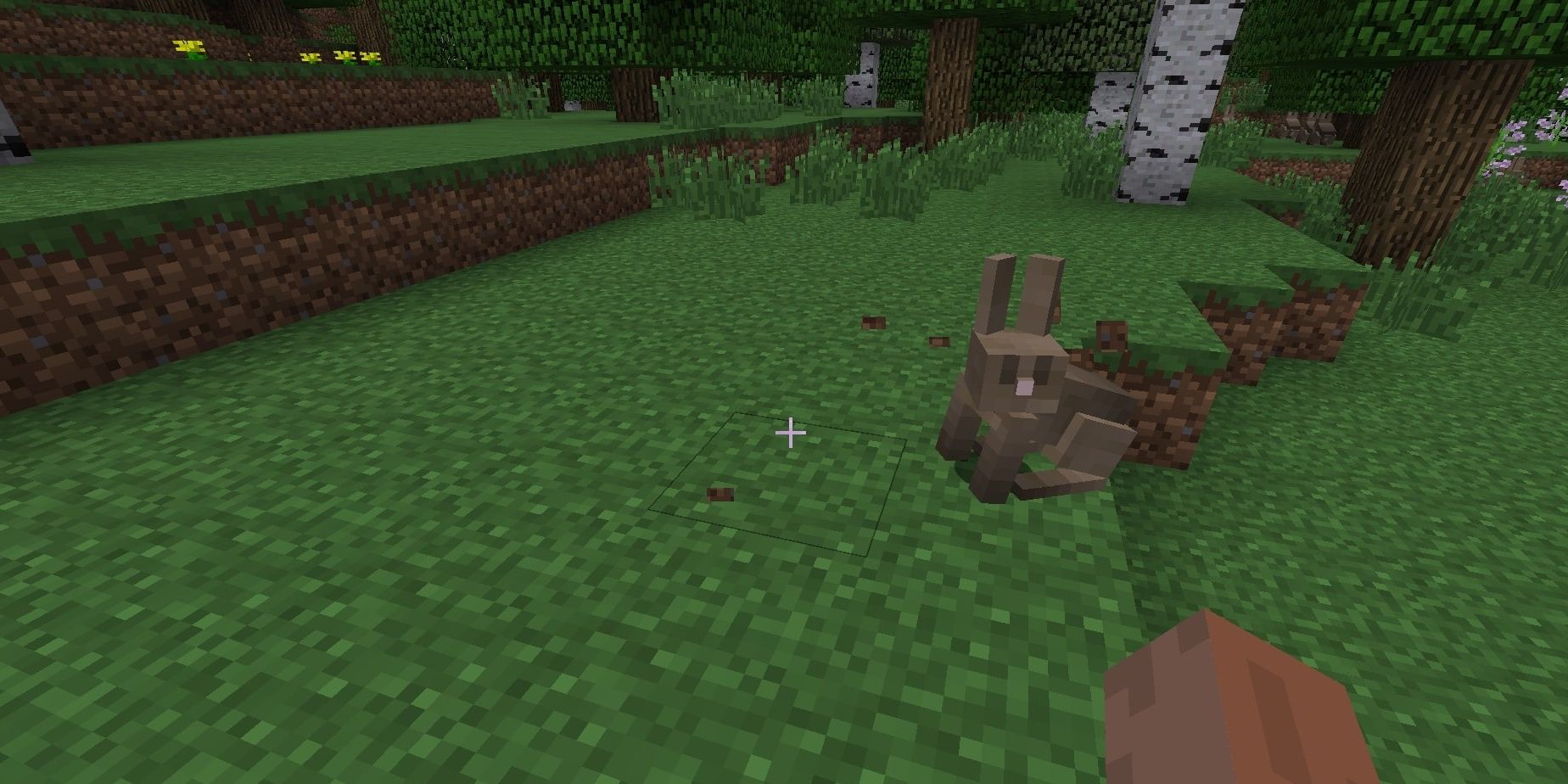 A brown bunny in Minecraft